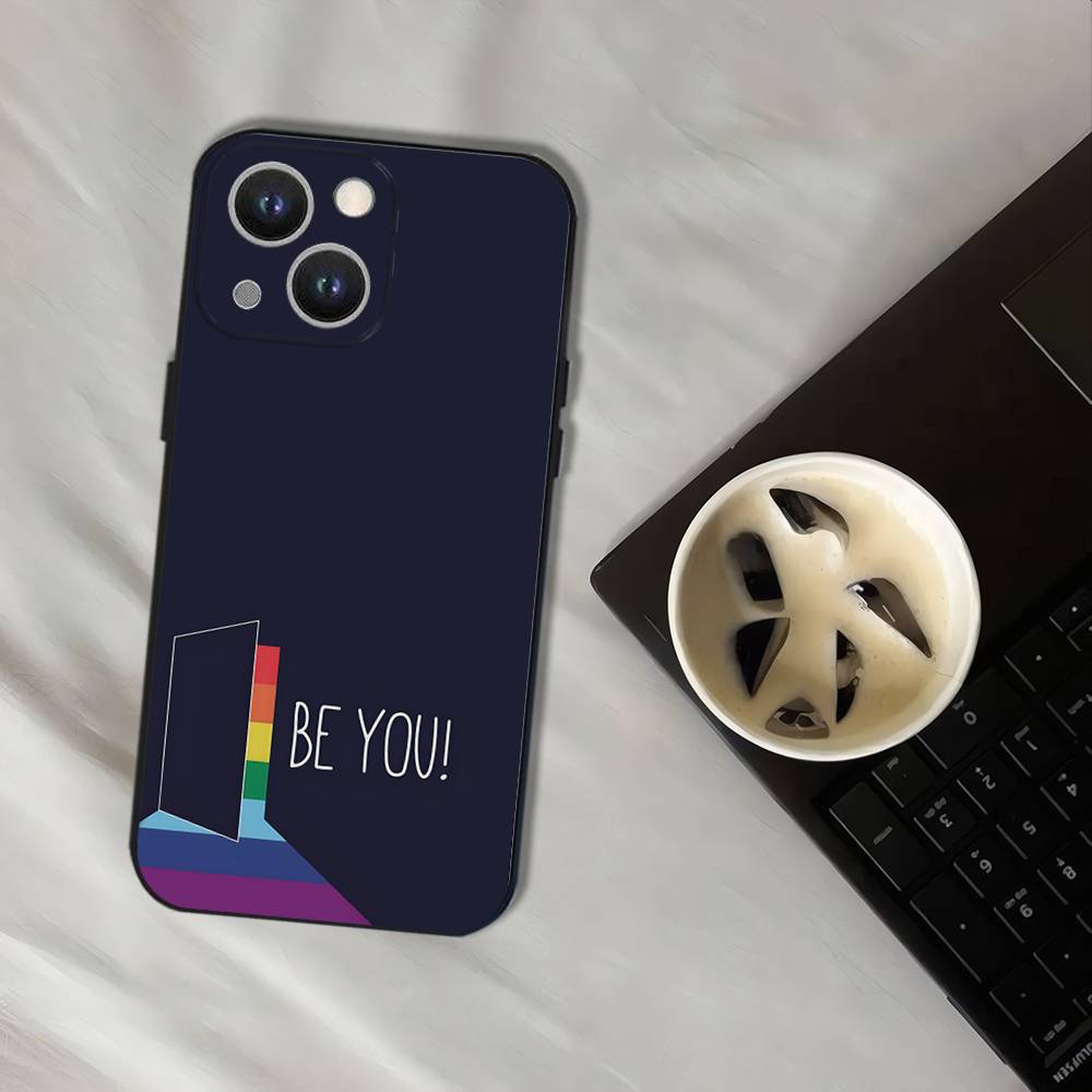 L-Lesbian LGBT Rainbow Pride Phone Case For iPhone 17,16,15,14,13,12,11,Pro,XS,Max,XR,Plus,E,SE4,Mini Black Soft Cover