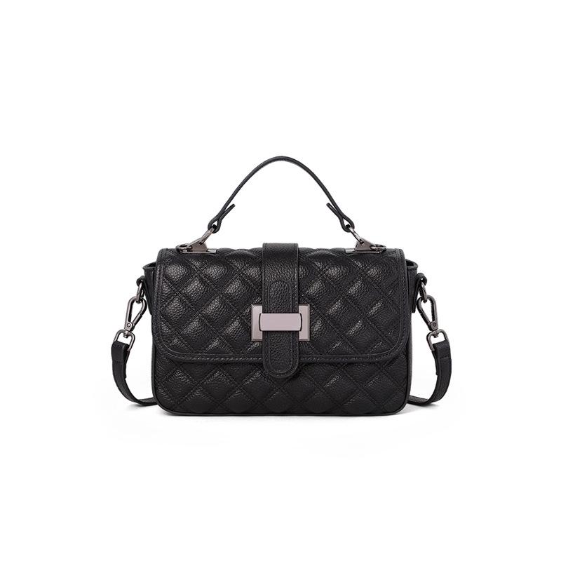 2026 Summer Genuine Leather Women's Crossbody & Shoulder Bag - Hot Selling Diamond Lattice Small Square Handbag