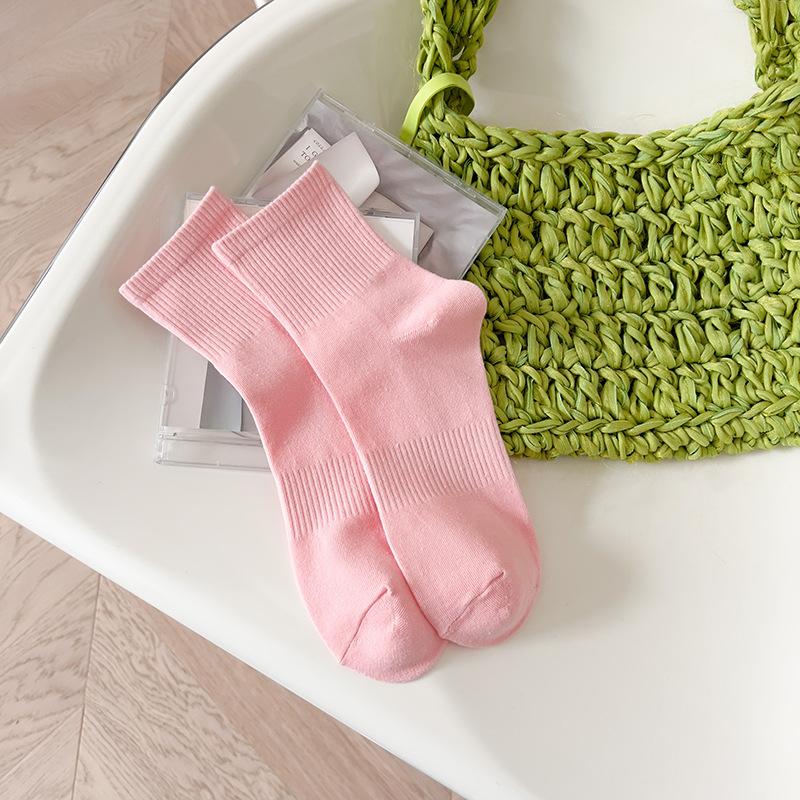 Calzini a Tubo Sportivi da Skateboard da Donna Colore Unito Vita Primavera Autunno Tendenza