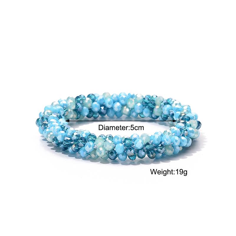 Bracciale Elastico Bangle Boho Multicolore Per Donna Intreccio di Corda Vintage Cristalli di Vetro Fatti a Mano Braccialetti Elastici Gioielli Regalo