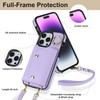 Crossbody Lanyard Handschlaufe Rring Kartenhalter Leder Handyhülle für iPhone 16 15 14 11 Pro Max XS XR 7 8 Plus 13 12 Mini