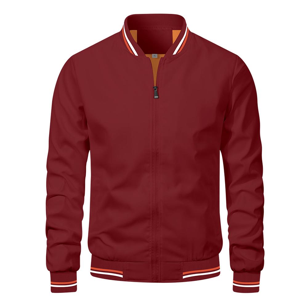 Fashion Autumn Jackets for Men Solid Color Casual Baseball Mens Jacket Clothing In Outerwears Bomber Jackets Men