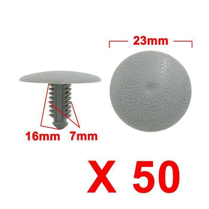 Clip de garniture X AUTOHAUX 6 mm Nylon portière pare-chocs garde-boue voiture fixation rivets clip retenue gris 50Pcs