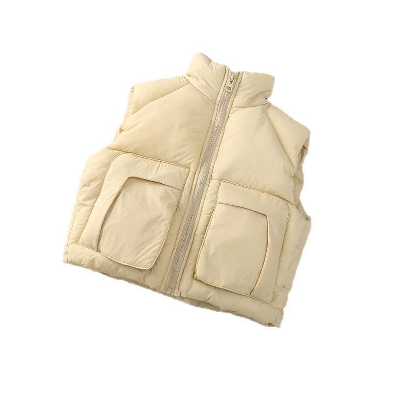 Children's Down Cotton Vest – Stand Collar Jacket for Boys & Girls, Autumn/Winter