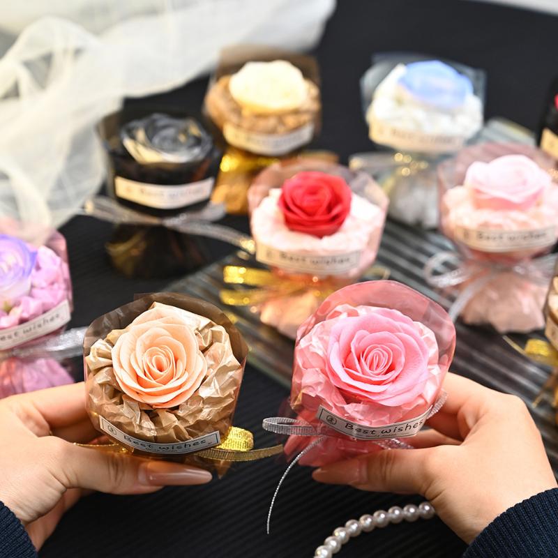 Mini Ficktvålsblomma Bukett Konstgjord Rosblomma Bukett Mors Dag Alla Hjärtans Dag Festpresent Heminredning