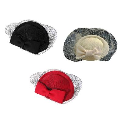 Vintage Bowknot Fascinator Bowknot Hairpiece for Costume Parties Studded with Bowknot Clip for Wedding