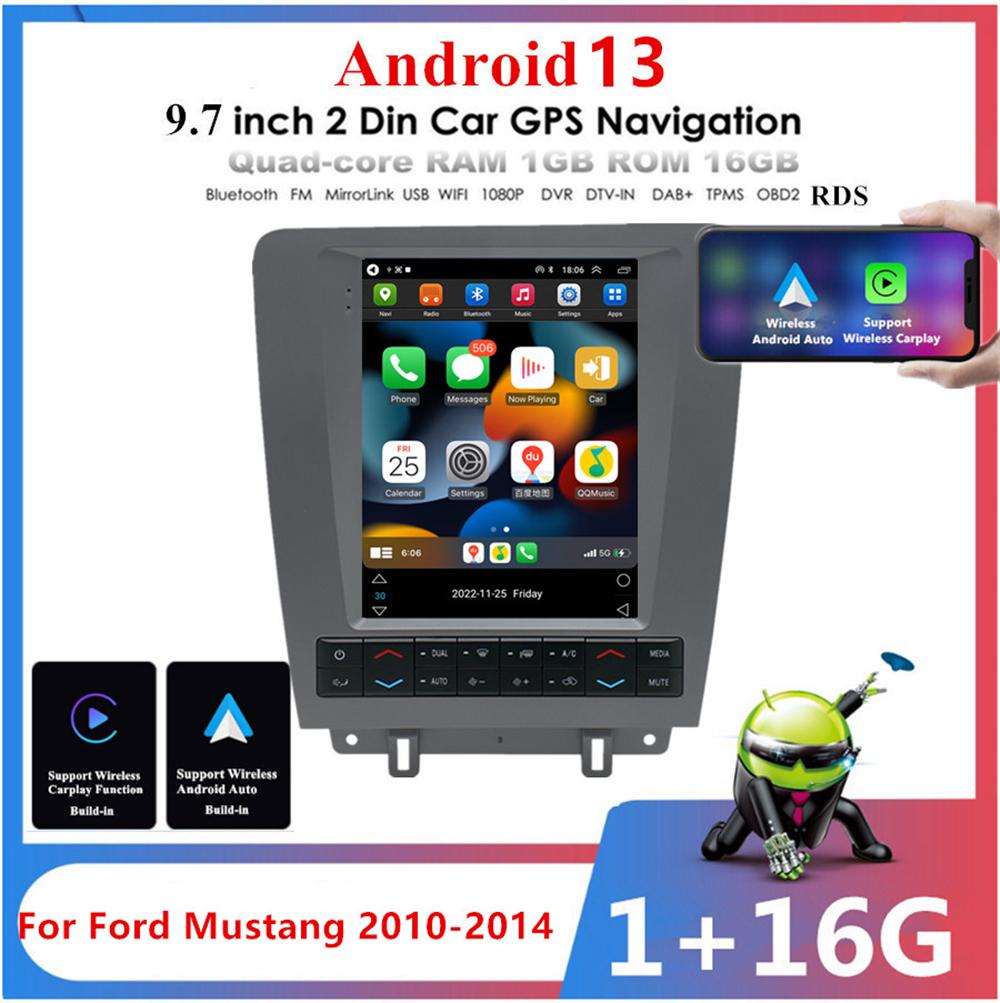 9.7'' Android 13 Carplay Car Stereo Radio Navi GPS For Ford Mustang 2010-2014