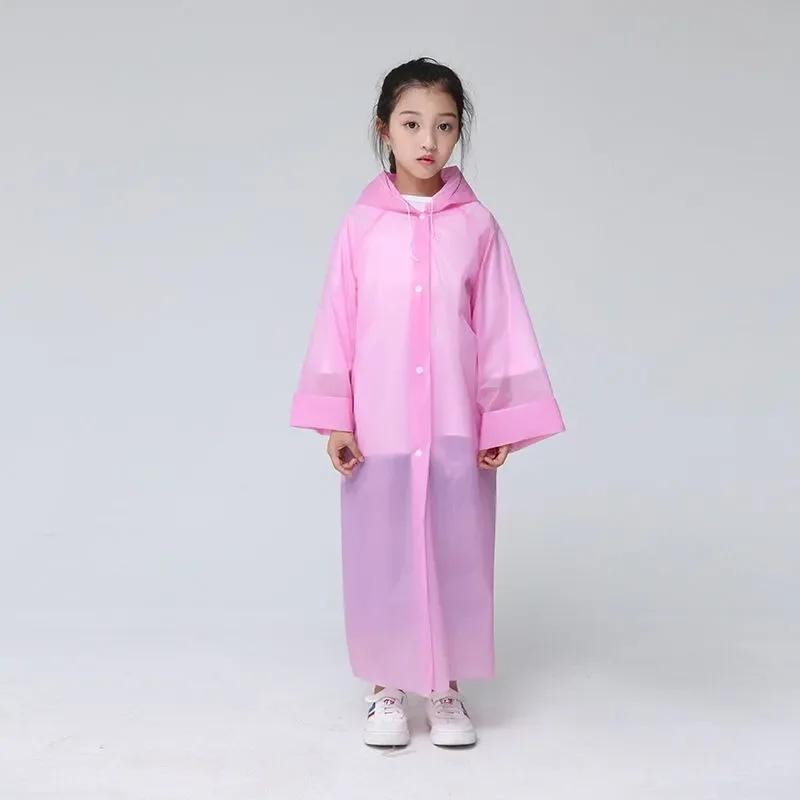 New 20PCS Thickened Children's Raincoat EVA Clothes Outdoor Waterproof Suit Children Transparent Travel Waterproof Raincoat
