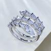 Zhuozhifan S925 Silver Three-Row Pave Snake Ring for Women