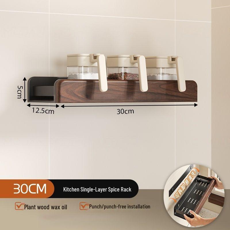 Mensola da Bagno a Muro in Noce con Mobile Lavabo: Scaffale portaoggetti per WC senza foratura