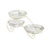 3 Layer Dessert Dividing Plate Storage Container,Condiment Tray Dried Fruit Tray,Caddy Serving