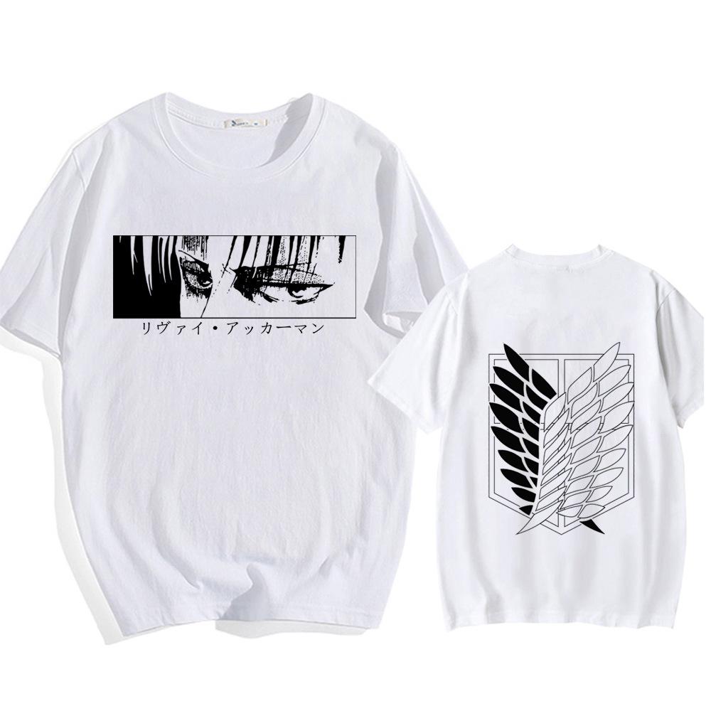 Anime T-shirt New Cross-border Animation Printed Wings Casual Large Size Men's Pure Cotton Loose T-shirt Men's