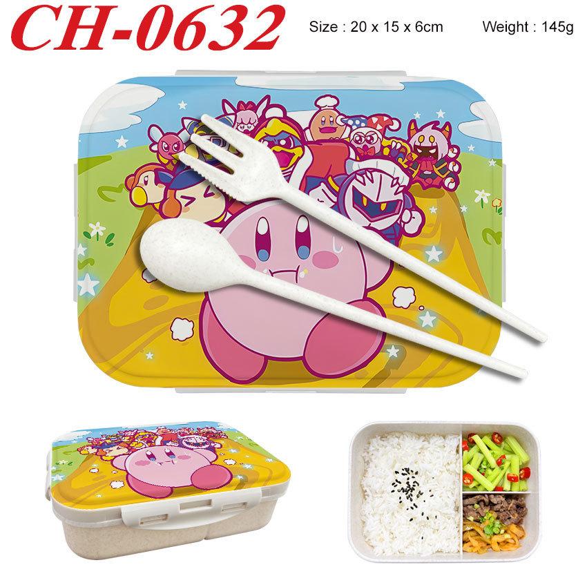 Anime Cartoon Kirby Printed Wheat Straw Lunch Box