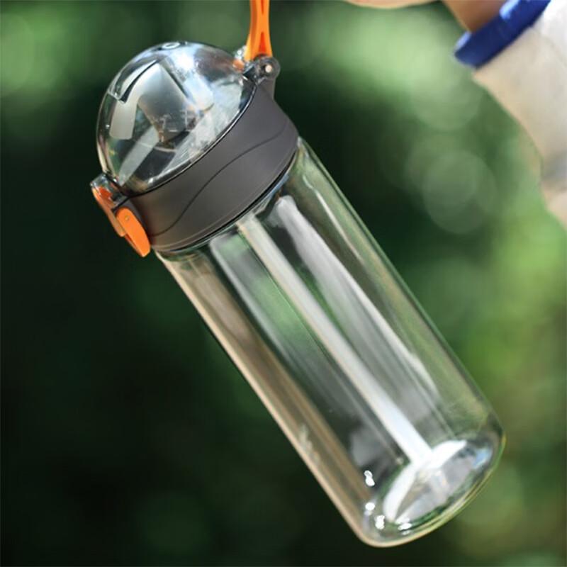 Demar 500ml Portable Flip-Lid Straw Sports Water Bottle