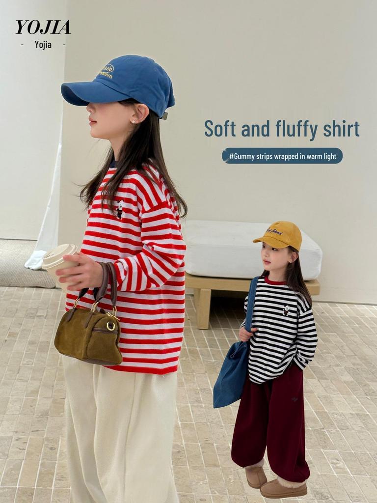 YOJIA 2025 Ny Flickors Höst/Vinter Trendig Stickad Tröja – Varm, Stilfull, Topp för Underkläder