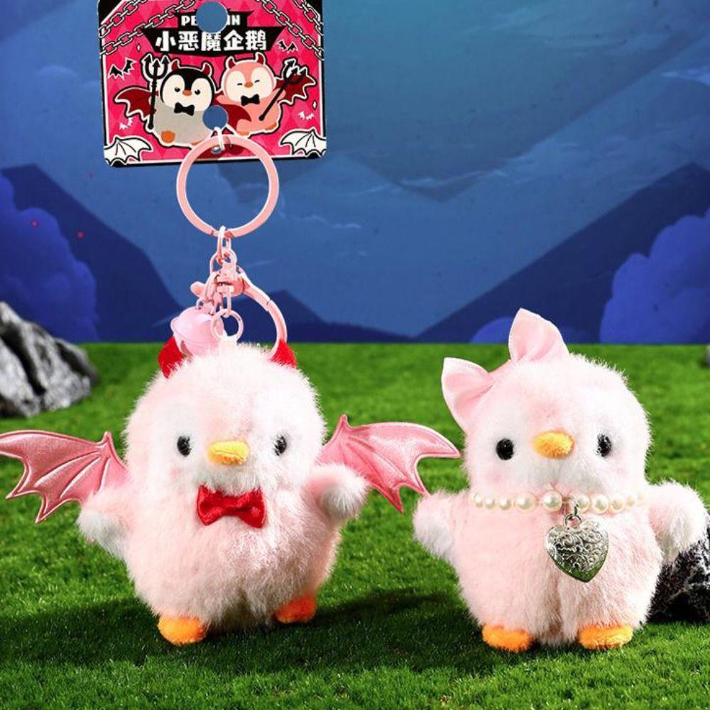 Pendentif Pingouin Princesse en Coton PP Pelucheux Doux Animal en Peluche Porte-clés Enfants Bébé
