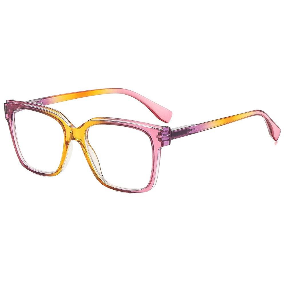 Women's Reader Eyewear Large-Frame Presbyopia Glasses Gradient-Colored Frames High-Definition Blue Light-Blocking Glasses