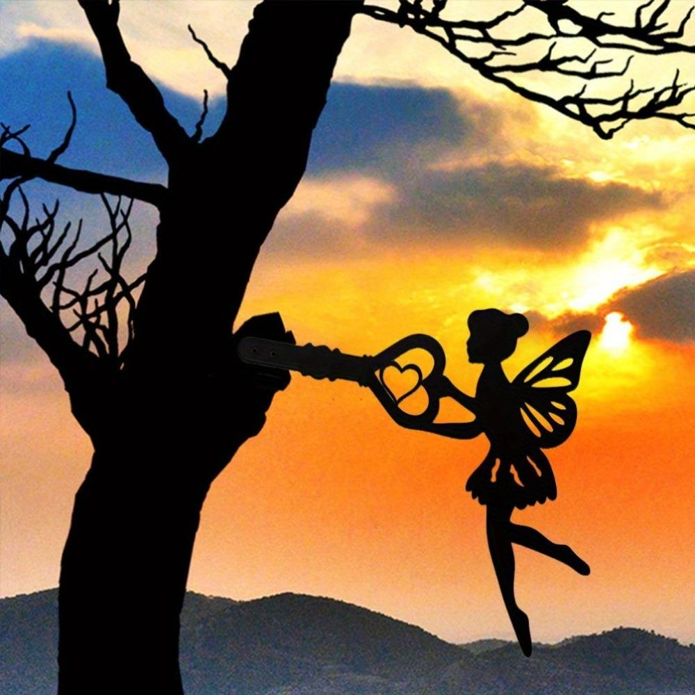 Metal Angel On Branch Wall Art Indoor Outdoor Decor Birthday Gift Sculpture