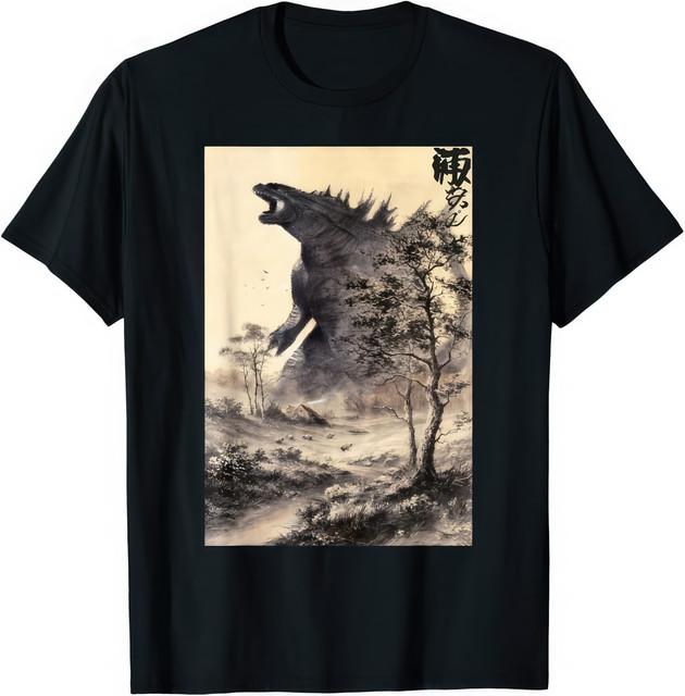 Retro Vintage Japanese Art Legendary Rare Kaiju Calligraphy T Shirt XL