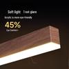 Walnut Finish 100cm Linear Dining Chandelier with 3-Color Dimming