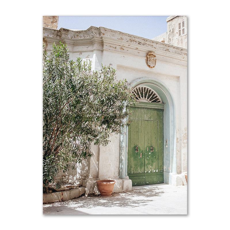 Italy Landscape Wall Art Poster Print Cactus Green Door Flower Decoration Pictures For Living Room Canvas Painting Home Decor