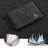 MOXX7 Wildleder Auto Geldbörse Ausweis Kreditkartenhalter Führerschein Tasche Geschenk für Porsche Cayenne Panamera Macan 911 718 Taycan Boxster Cayman Aufkleber