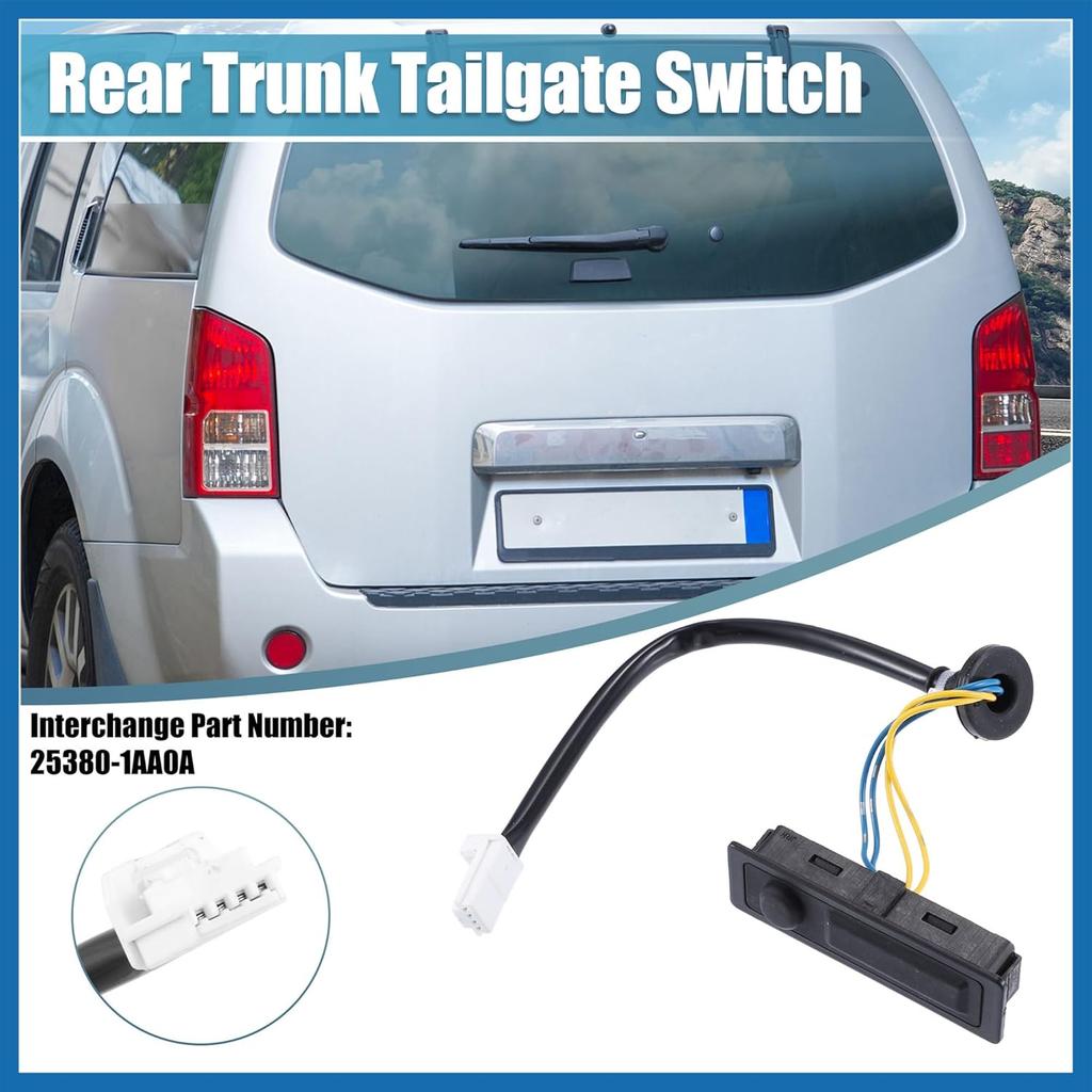 Rear Trunk Lid Release Tailgate Opening Switch Replacement for Nissan Murano 3.5L 2009-2014 for Nissan Quest 3.5 2011-2017 25380-1AA0A Item