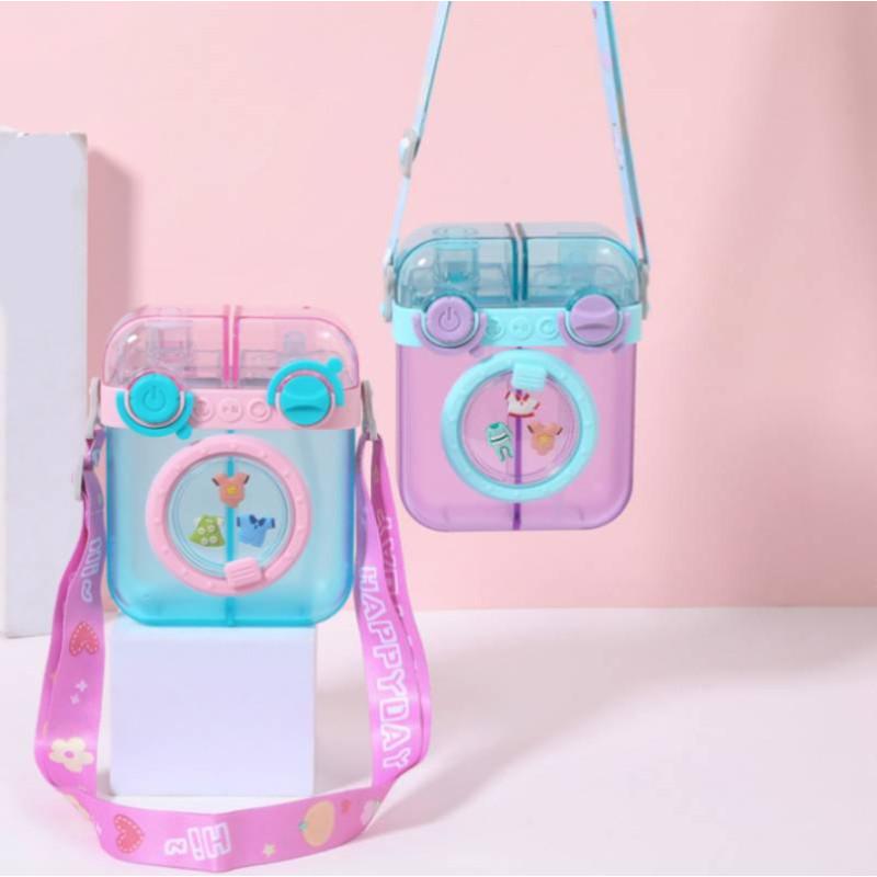 Creative Portable Children Cartoon Plastic Water Cup With Strap 500ml Capacity Non-leakage Unique Shape