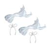 Sweet Bowknot Shoe Decoration Bag Pendant Pearl Lace Shoe Buckle Ornament for Jewelry Making DIYs Keychain Accessories