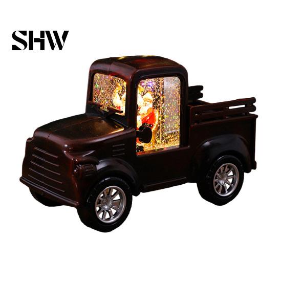 Vintage Christmas Decoration Retro Pickup Truck Night Light with Snow Lantern, Battery Decorative for Kids Operated LED Lamp Home Bedroom, Holiday