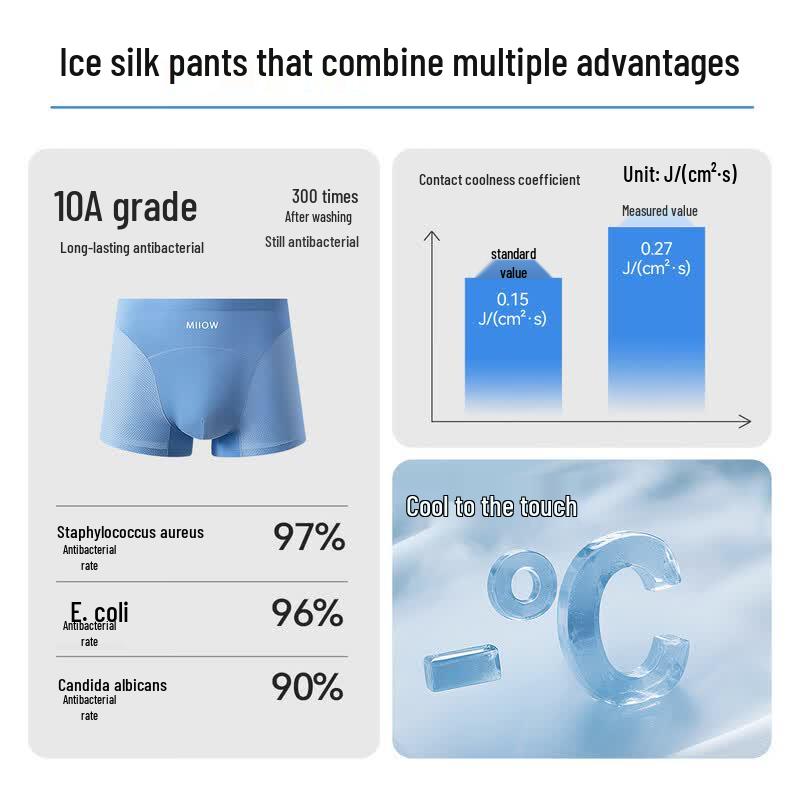 Mao Ren Men's Ice Silk Cooling Quick-Dry Boxer Briefs