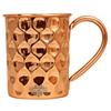 Pure Copper Straight Shaped Diamond Design Moscow Mule Beer Mug Cup, Best for Beer Cocktail Parties, Barware, Volume-500ML, Set of 6