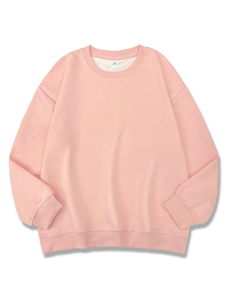 Sweater, Autumn and Winter Long-sleeved Solid Color Composite Sweater Trendy Brand Casual Loose Round Neck Sweater Light Version