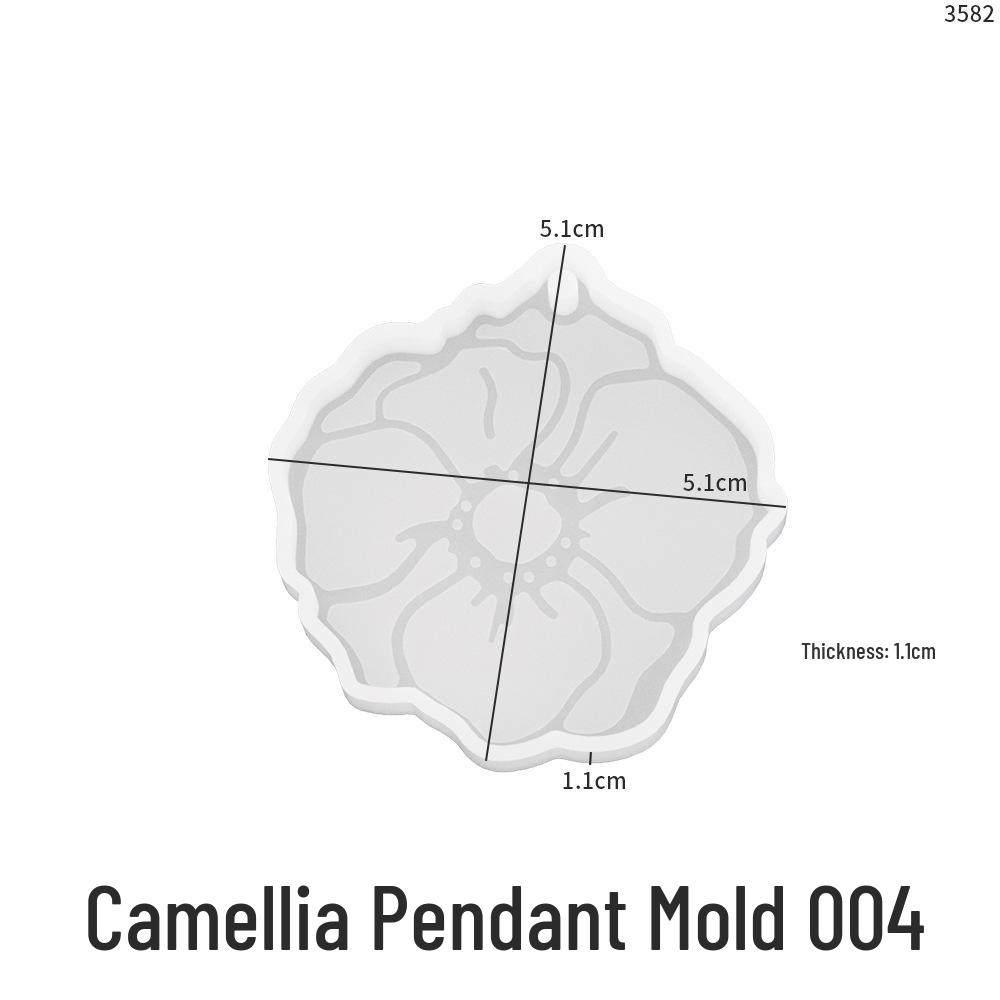 Poppy Camellia Crystal Epoxy Pendant DIY Aroma Stone & Candle Silicone Mold