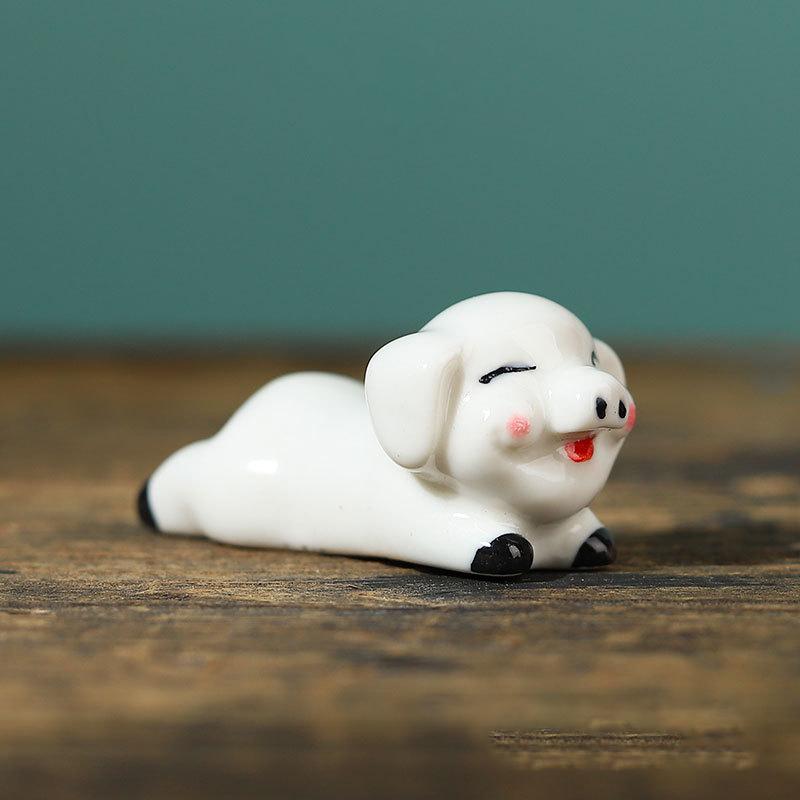 Mini søt dyr Paint Pensel Pen Rest Keramiske Ornamenter Kinesisk kalligrafi Skrivepennholder Håndverk Penn Pute NYHET