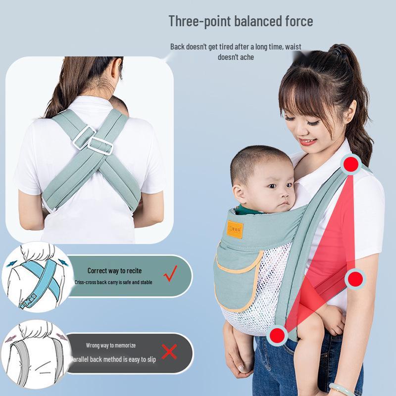 Ganzjahres-Babyschlinge mit Kraftsparfaktor: Freihändiger Komfort für Neugeborene