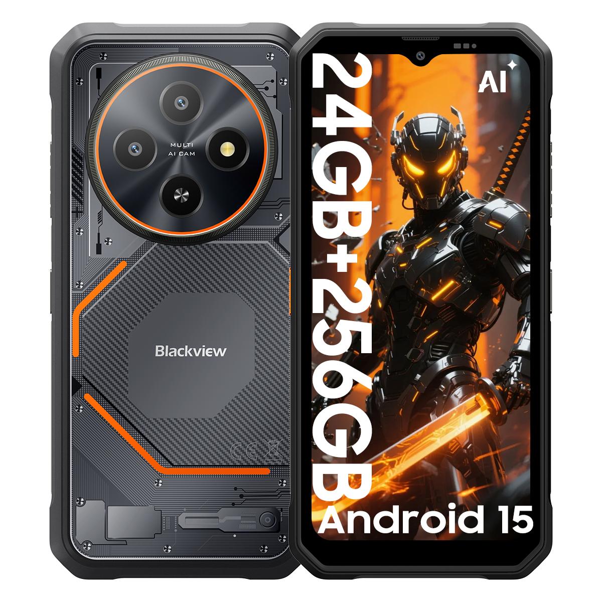 Blackview Fort 2 5G 8GB Ram 128/256GB Rom Android 15 Robustes Smartphone 6, 56 Zoll 90HZ Mobiltelefon 5000mAh 8GB+256GB Schwarz
