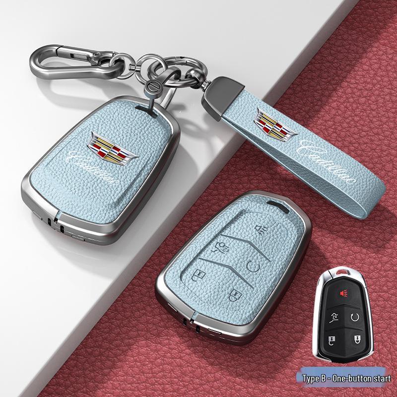 Lädernyckelskydd för Cadillac XT5/CT6/XT4/XTS och ATSL – Unisexdesign med spänne
