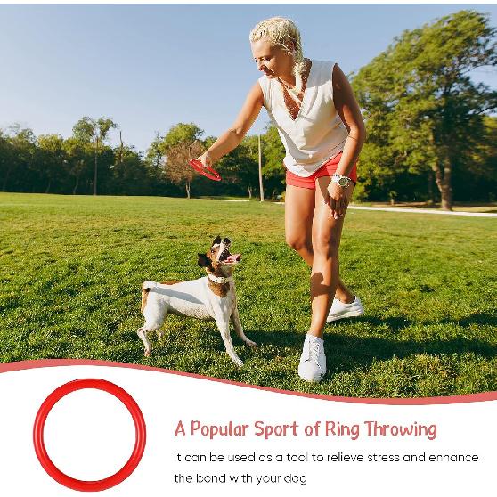 Meooeck 48 Pieces Plastic Ring Toss Rings 2.9 Inch Red Bottles Ring Toss Carnival Games for Adult Garden Backyard Outdoor Games