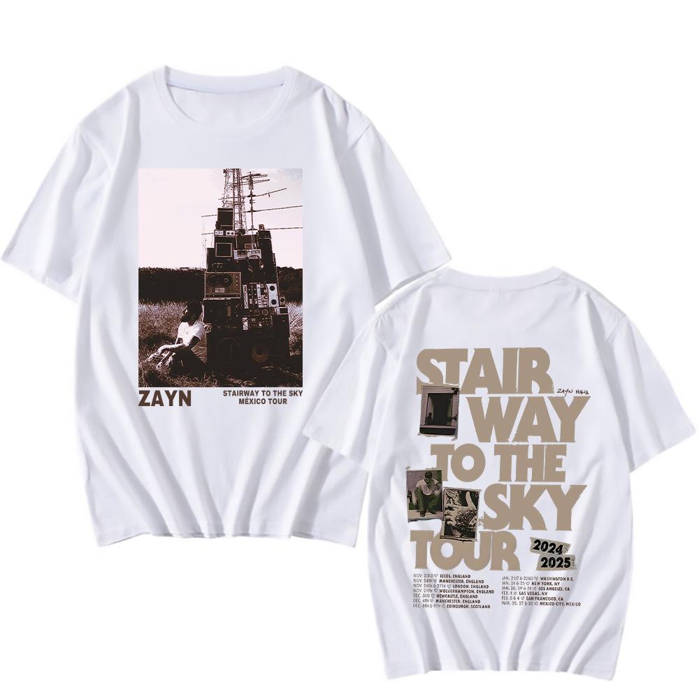 Zayn Stairway To The Sky Tour New Tshirts Men Women Hip Hop Retro Harajuku Fashion Tops Clothing High Quality Cotton T-shirt Y2K