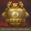 Brass Square Ornament Full Copper Three-Legged Golden Toad Treasure Bowl Jar Opening Gift Home Office Decoration
