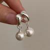 New Cute Pearl Studs Hoop Earrings For Women  Color Eardrop Minimalist Tiny Huggies Hoops Wedding Fashion Jewelry