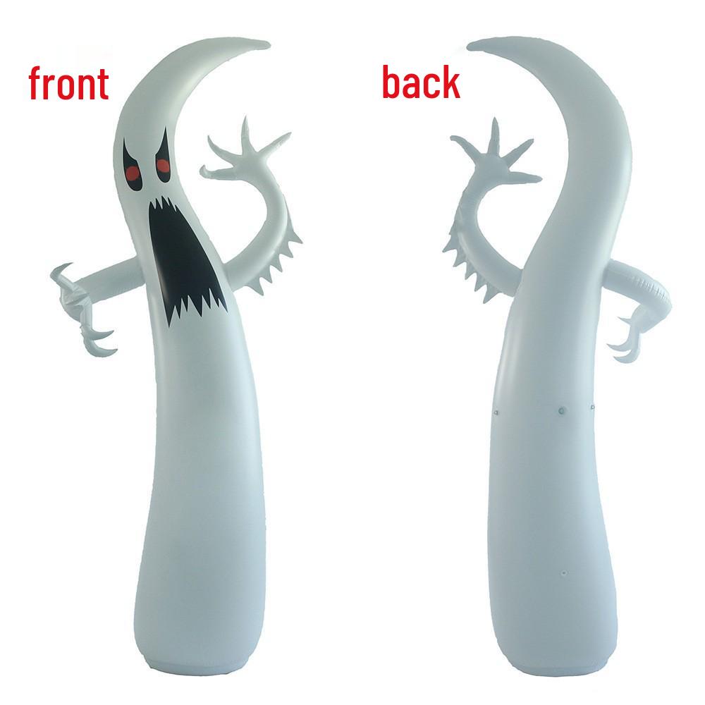 In-stock Inflatable Glowing White Ghost Pumpkin for Outdoor Halloween Decoration