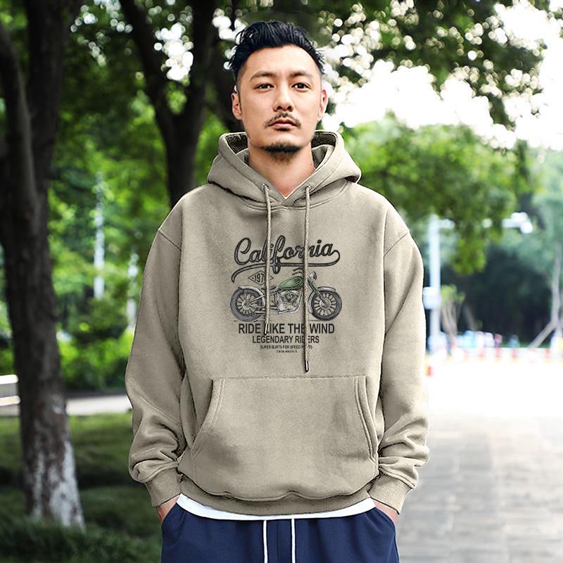 Men's Oversized Hooded Fleece-Lined Sweatshirt - Trendy Spring & Autumn Jacket