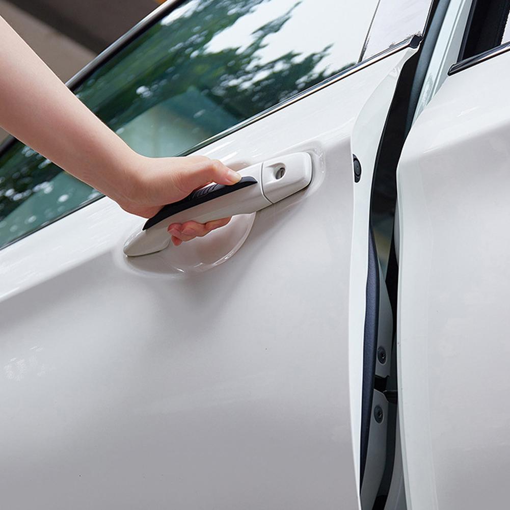 6Pcs Universal Luminous Car Door Edge Scrape Protective Strips Guard Bumper Guards Protector Rearview Mirror Protection
