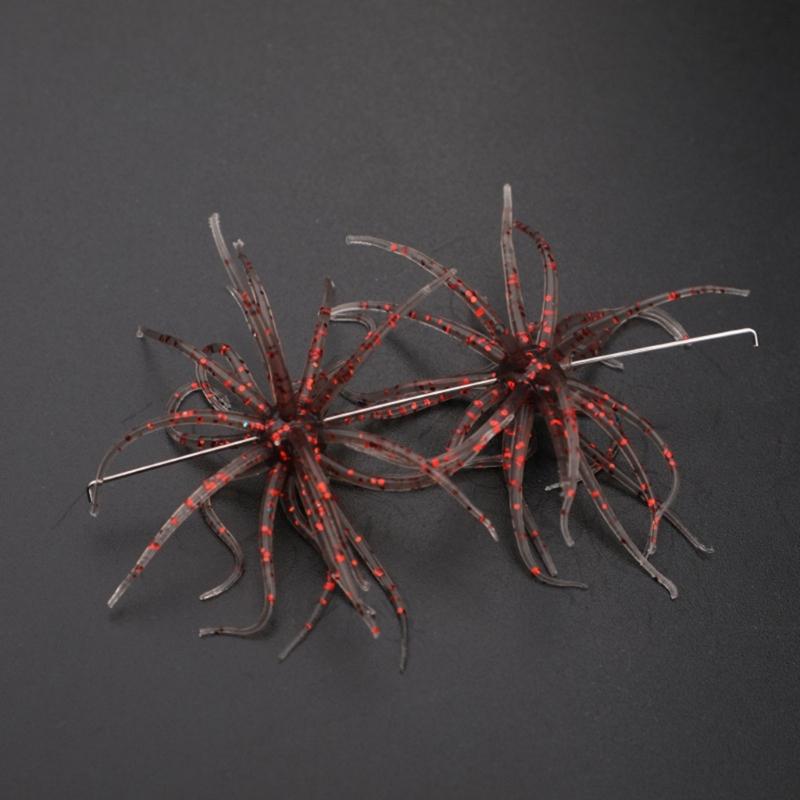 2Pcs Soft Fishing Lures with Urchin Shape, Simulation Fishing Stuff Urchin Baits Artificial Slow Floating Swimming Lures