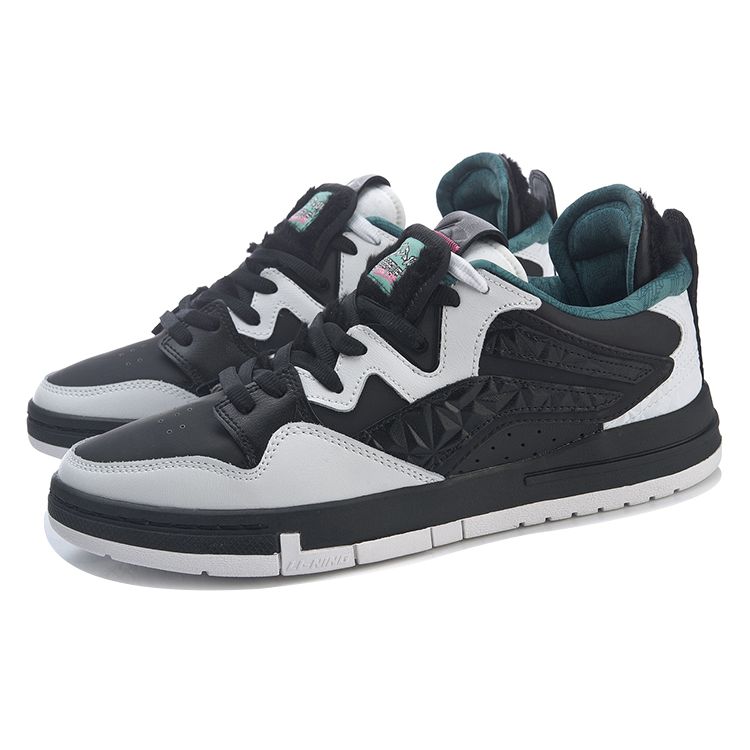 LiNing We Wo Pro BadFive Synthetic Leather Two-Layer Cowhide Thermal Imaging Non-Slip Balance Low-Top Sneakers Women sneakers Black White AECR066-1