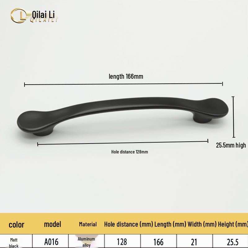 American Black Handle for Cabinets & Drawers: Minimalist Single Hole Design