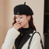 Beret Hat Women's Autumn and Winter Style Face Showing Little Painter's Hat Trendy New Large Head Circumference Rabbit Fur Knitted Newsboy Hat