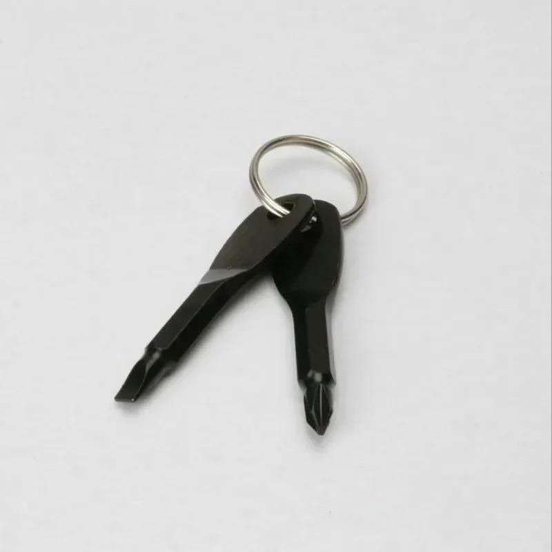 Kształt Klucza Precyzyjnie Odlewane Mini Śrubokręty z Nacięciem Brelok do Kluczy Kieszonkowe Narzędzie Naprawcze EDC Wielofunkcyjny Śrubokręt Breloczek